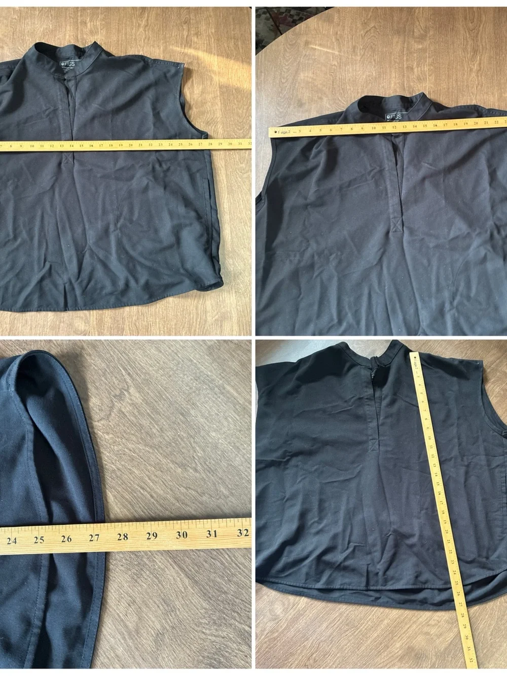 FIGS V-Neck Scrub 2 Pieces Set Black Technical Collection Mens Top 2XL Pants XL